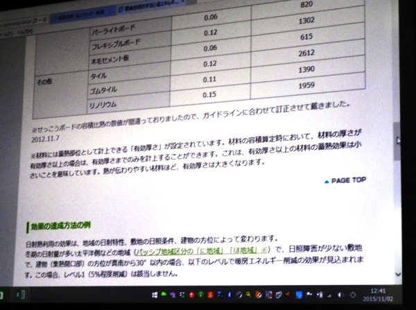 主な材料の容積比熱と有効厚さ-2